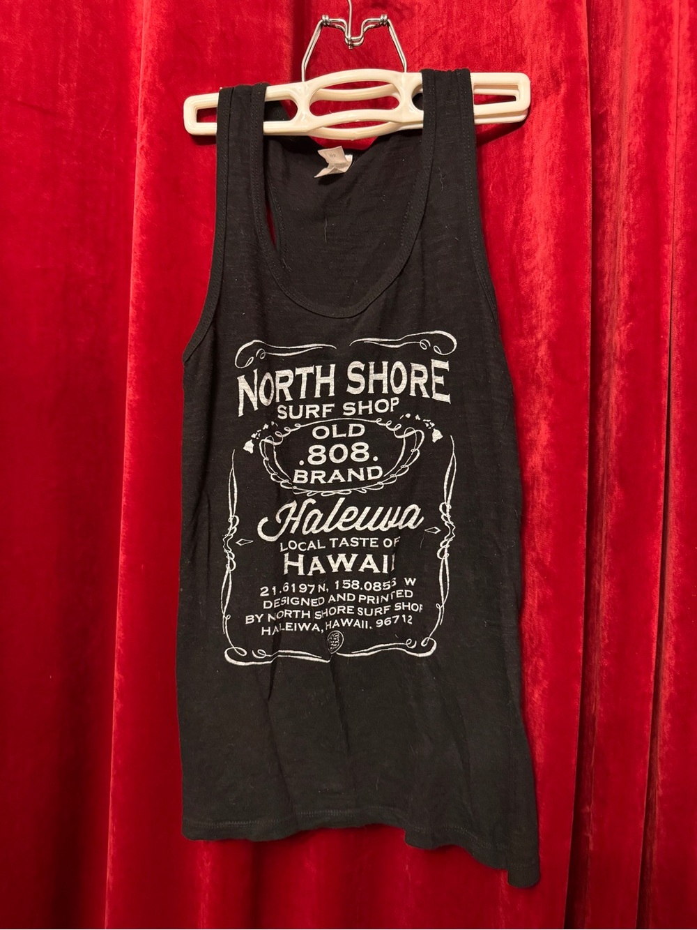 North Shore Surf Shop Hawaii Black Graphic Tank Top